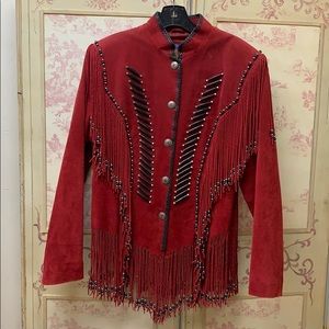 Cripple Creek red leather jacket